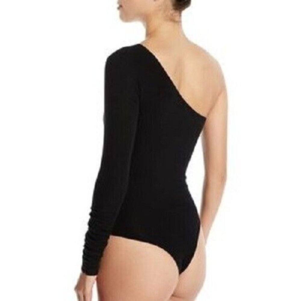 ATM Anthony Thomas Melillo One Shoulder Bodysuit Black Modal Sz L New $260